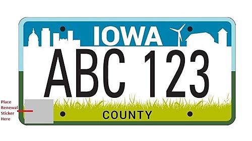 Iowa, It's Illegal To Put Your License Plate Stickers Here
