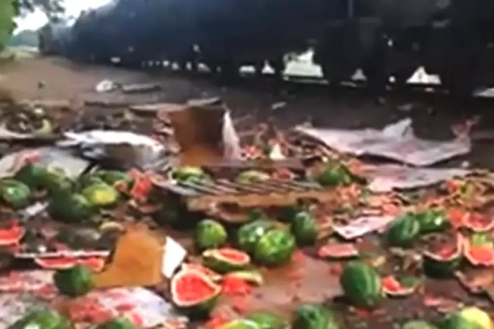 A Truck Full of Watermelons Got Hit by a Train