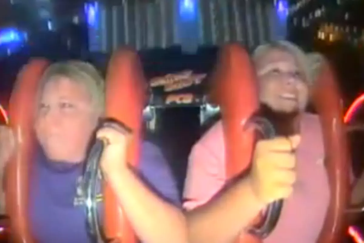 Crank Lucas, She almost got exposed on that slingshot ride #cranklucas  #slingshot #ride #woman #breast #reaction #funny