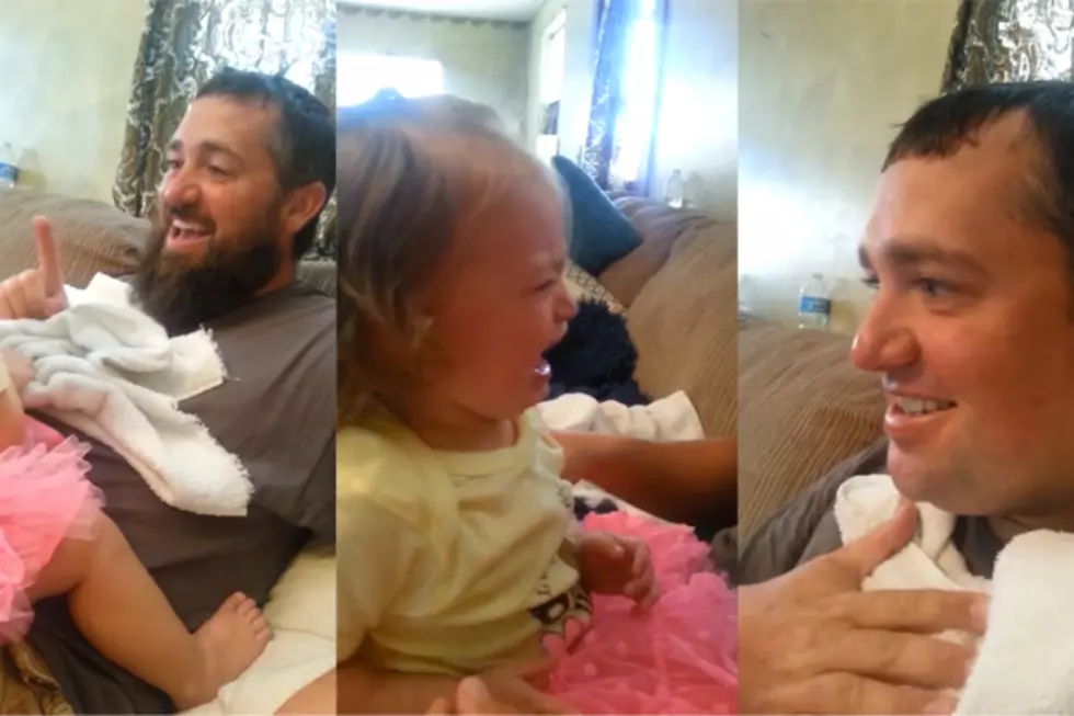 Girl Playing Peekaboo Flips Out When Her Dad Reveals He Shaved