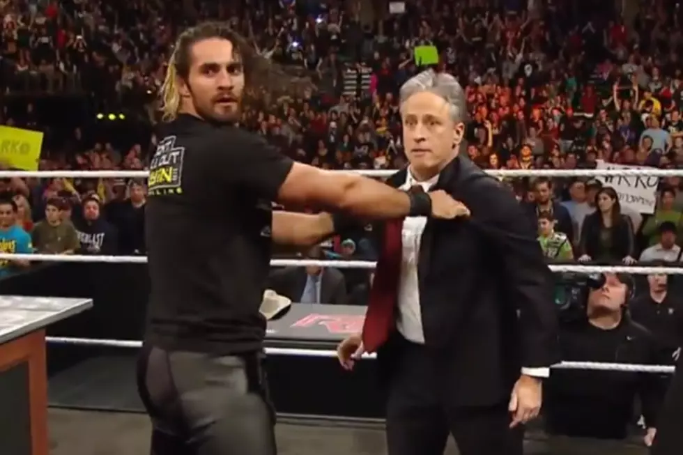 Jon Stewart Kicked Seth Rollins Right in the Jewels