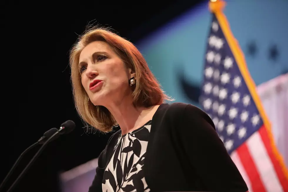 Stage Backdrop Collapses Around Carly Fiorina