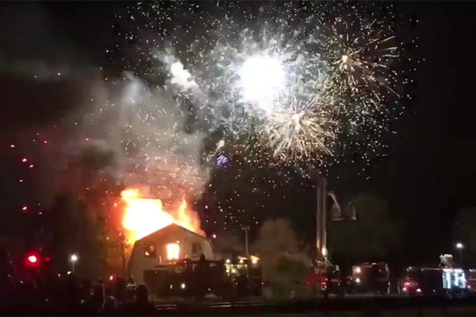 Burning House Goes Out in Style with a Fireworks Show