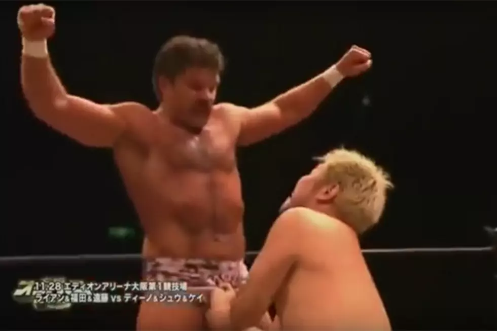 Watch this Pro Wrestler Win a Match With His Junk