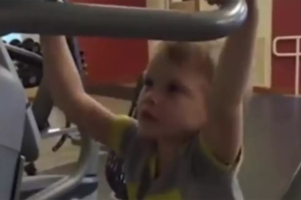 Toddler Hits the Gym to Impress Girls