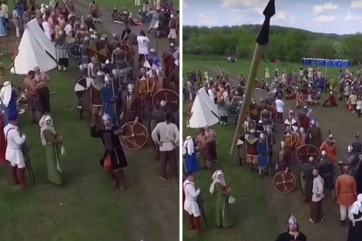 talsmand Ballade sort Medieval Reenactor Spears Historically Inaccurate Drone Out of the Sky