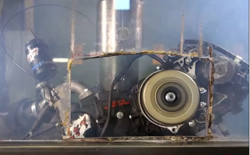 The One Thing You Don&#8217;t Want Your Motorcycle To Meet &#8211; Hydraulic Press!