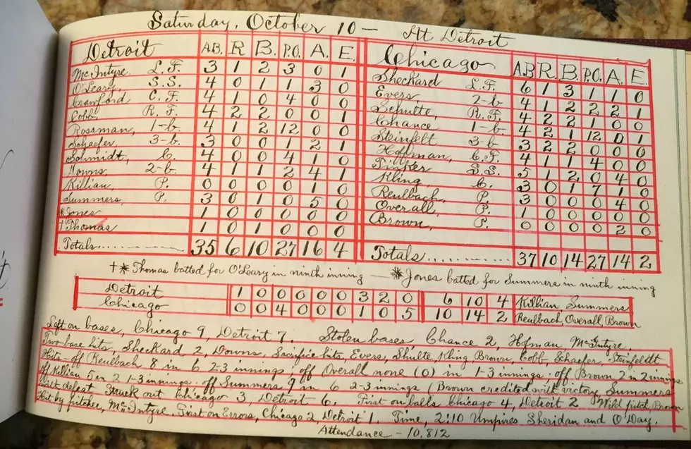 Baseball Fan Possesses Hand-Written Box Score From Game One of 1908 World Series