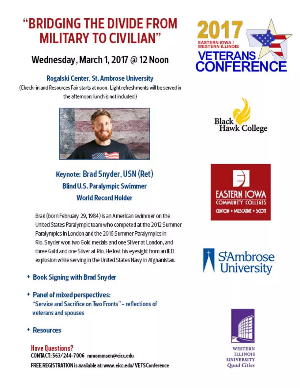 March 1st Veterans’ Conference at St. Ambrose!