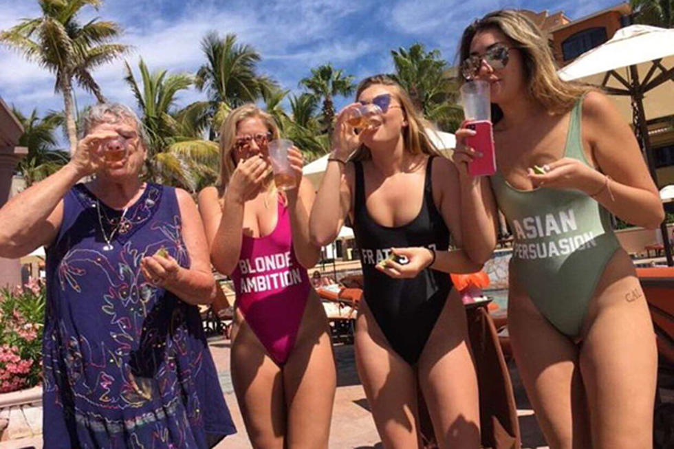 Vacationing Grandma Shows Spring Girls How to Party
