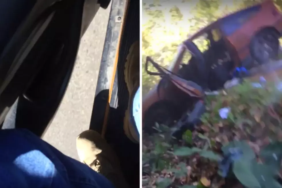Stranded Motorist Uses Car Like a Skateboard, Crashes Into Ditch