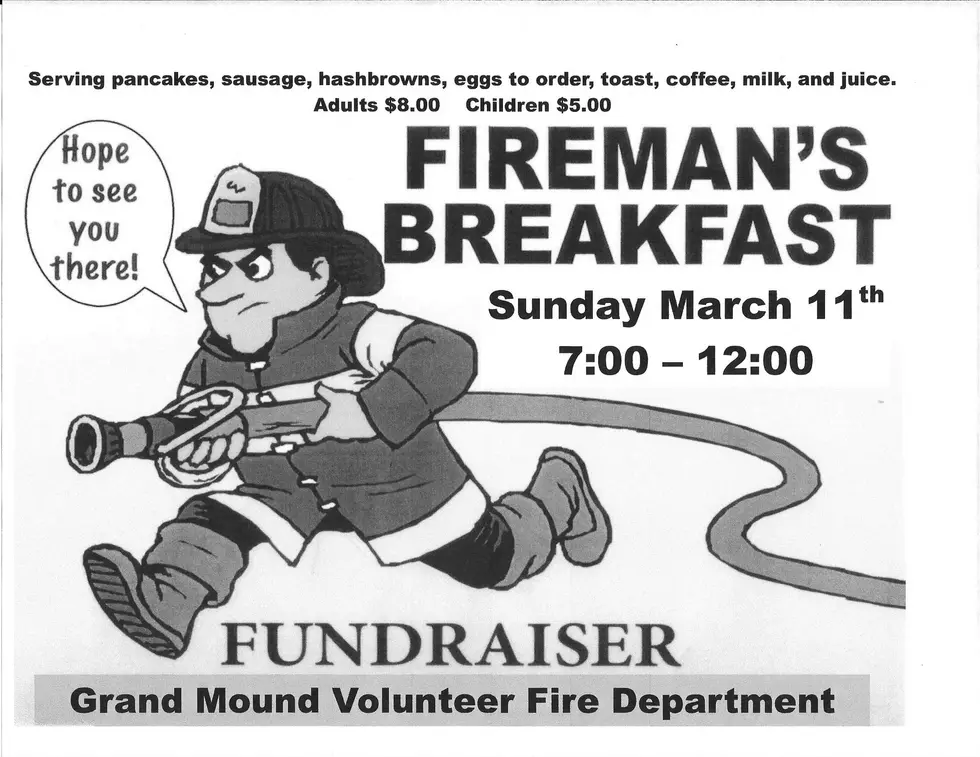 Grand Mound’s Volunteer Fire Department is Serving Breakfast This Sunday
