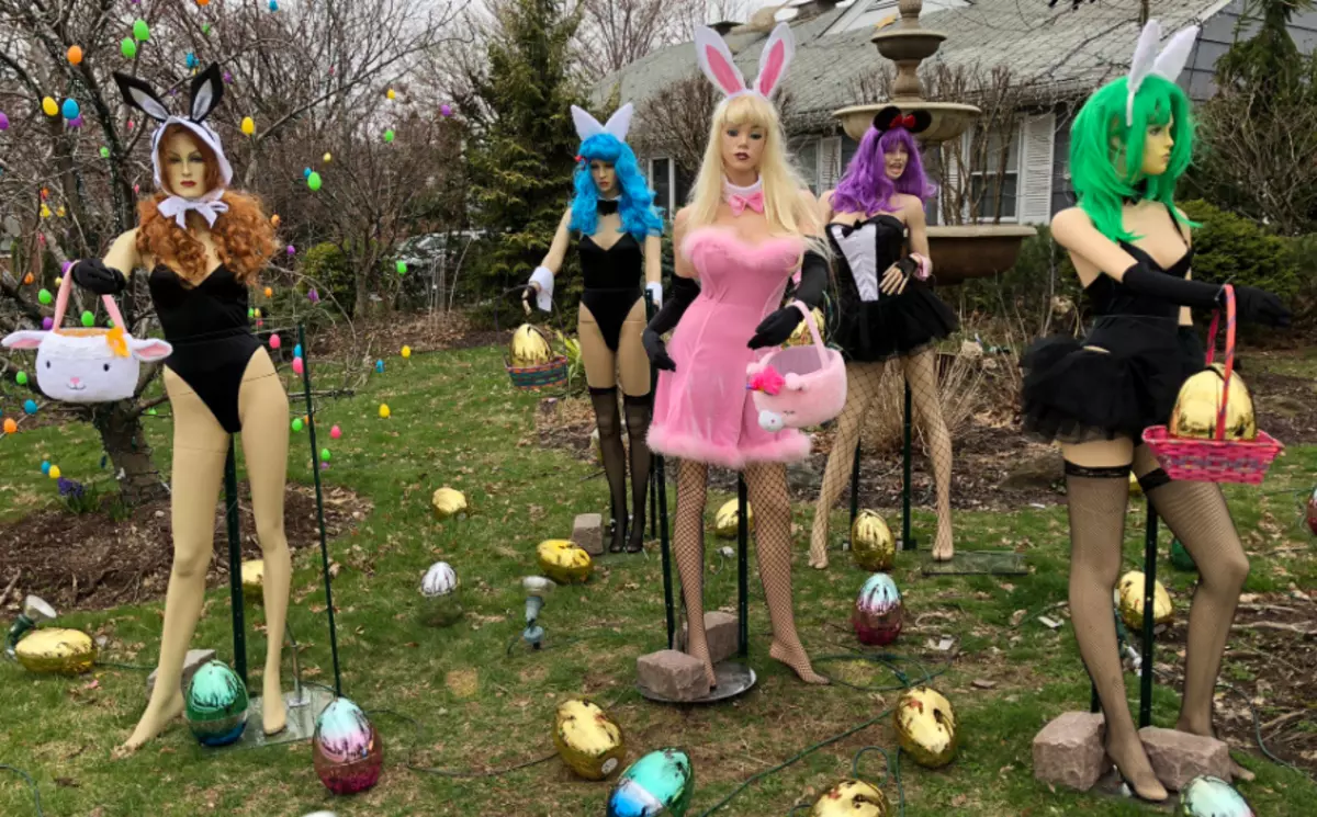 Woman Vandalizes Her Neighbor's Racy Easter Display In Front Of News C...