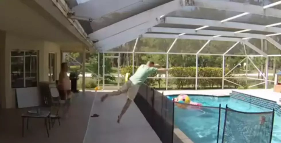 Dad Dives Over a Four-Foot Fence to Save His Kid From Drowning