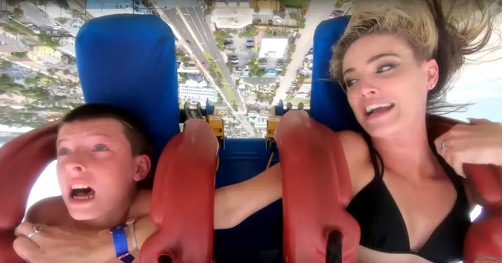 Kid’s Hilarious Reaction To Slingshot Ride, “Ow, my nuts”