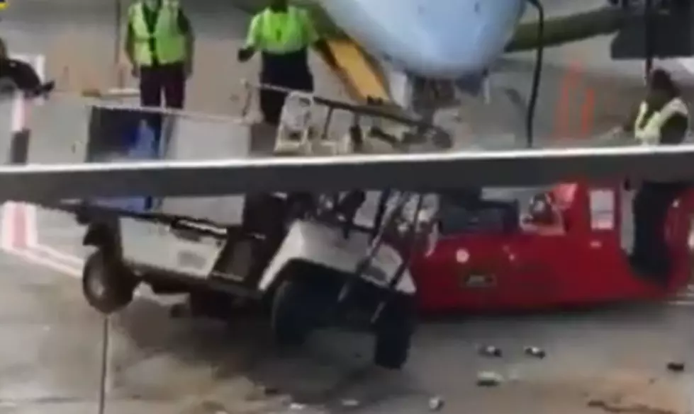 Catering Cart Goes Bonkers At O&#8217;Hare, Almost Crashes Into Plane Before Flipping