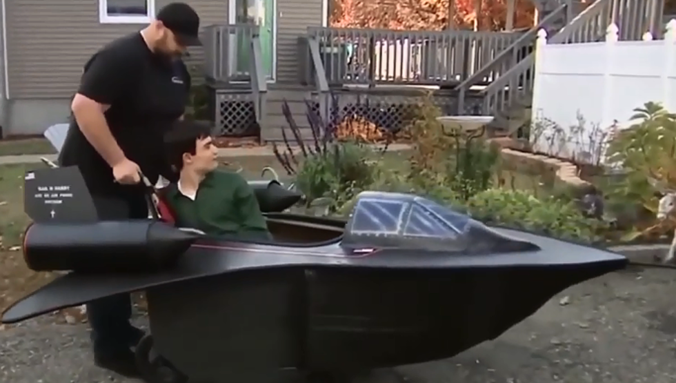 Dad Turns Son’s Wheelchair into a Jet For Halloween
