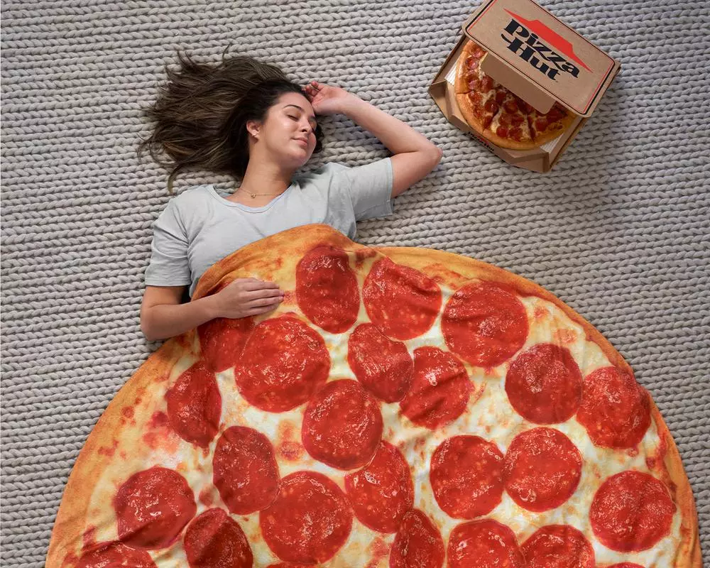 Pizza Hut Made A Weighted Blanket That Looks Like A Pizza