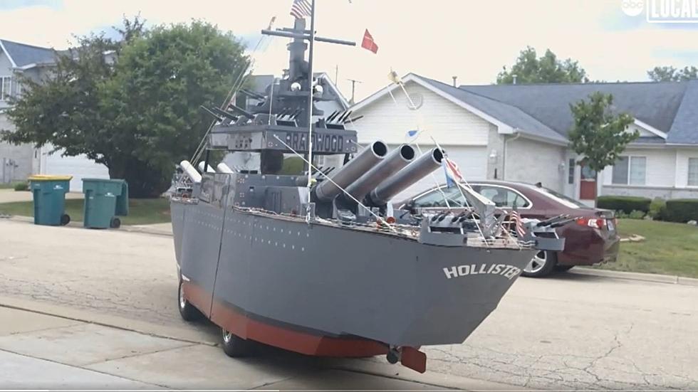 Illinois Man Builds Drivable Navy Destroyer Golf Cart