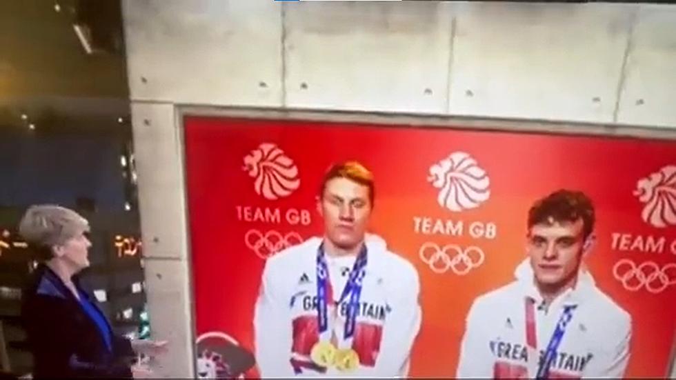 Olympic Swimmer Tries Not To Laugh When Asked About His Third Leg