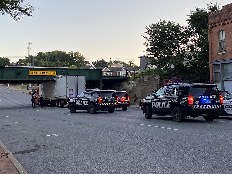 Truck Eating Bridge Catches The Early-Bird Breakfast Special