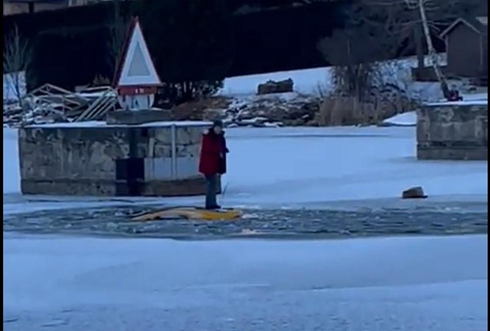 Woman Sunk Car In Frozen River, Took Selfies on Top Of Sinking Car
