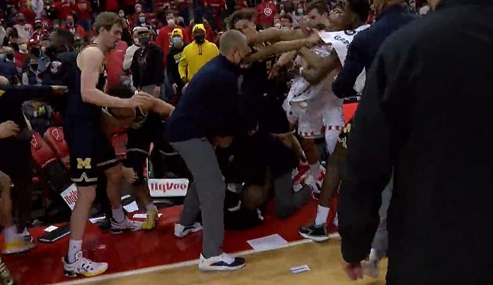Close Up Video Shared Of Michigan vs Wisconsin Basketball Post-Game Fight