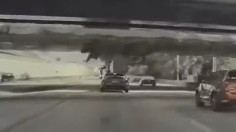 Van Being Hauled By Truck In Florida Smashes into Overpass