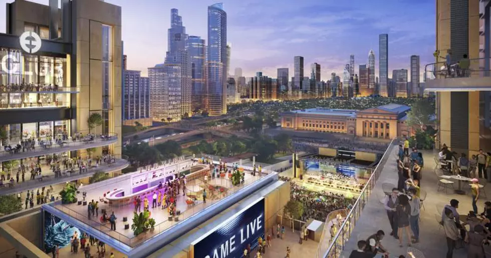 A rendering released by the city of Chicago shows a rooftop bar and and experiential area overlooking the Field Museum. (Landmark Chicago Interests)