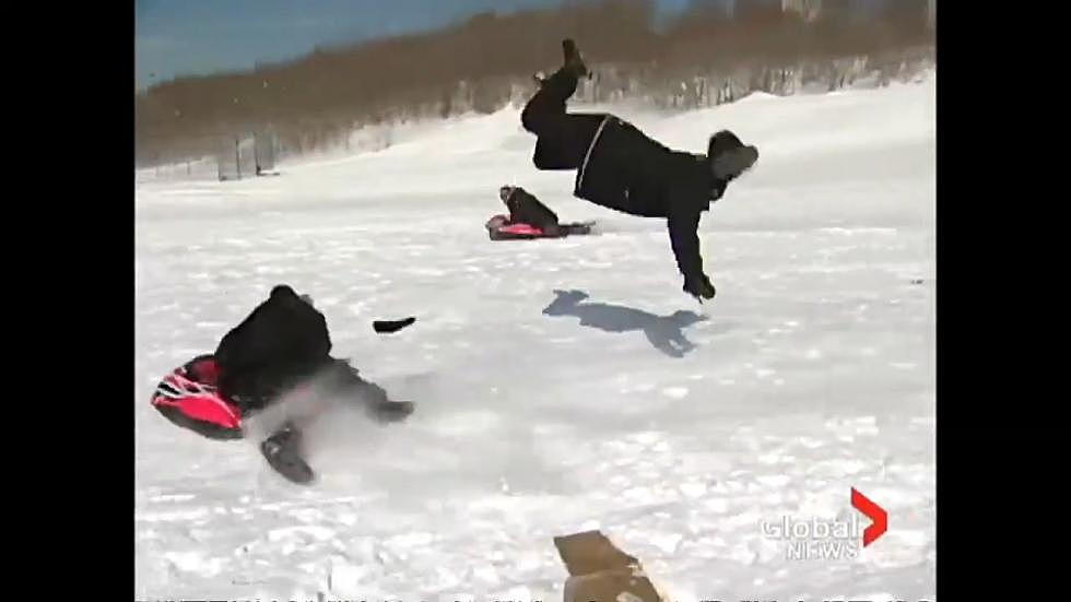 Remember When: Reporter Is Taken Out During Live Report On Sledding Hill