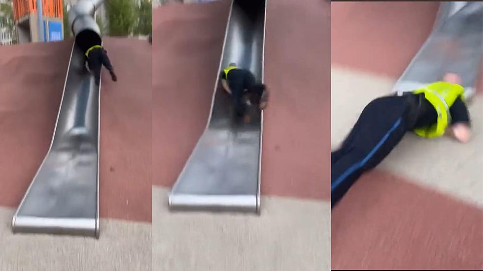 Boston Cop Hurting After Launching Off Big Metal Park Slide