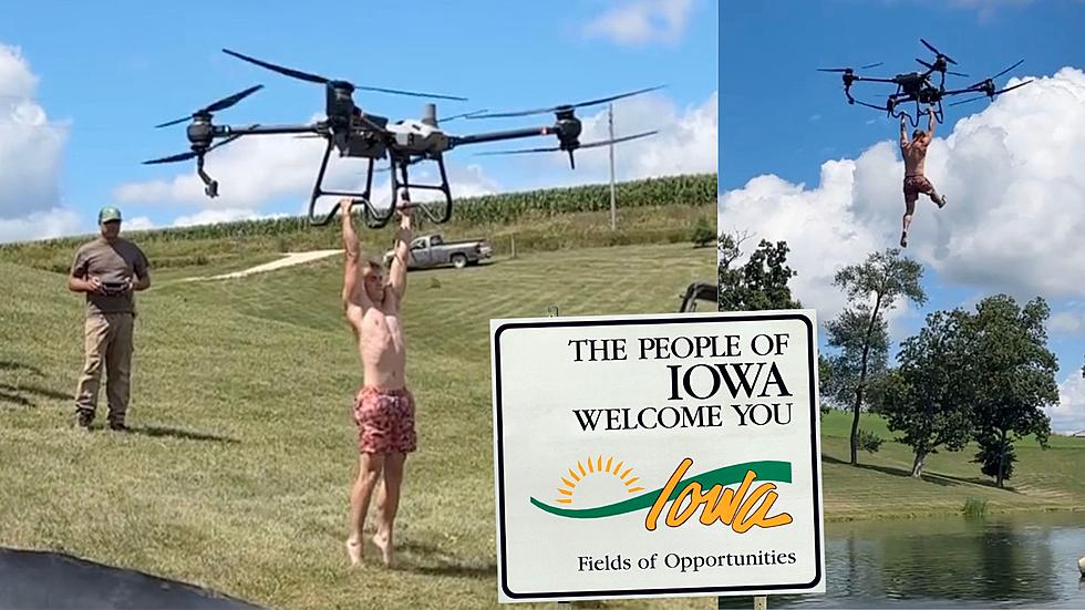 Iowa Man Gets Lifted By a Crop Spraying Drone and then Drops