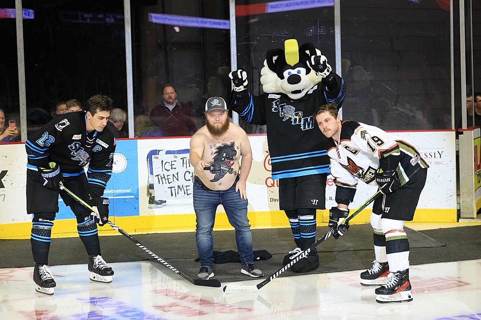 Hairball Did The Ceremonial Puck Drop At The Quad City Storm Game