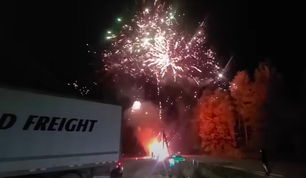 A Truck Crash On Highway 1 Sparked A Dramatic Fireworks Show