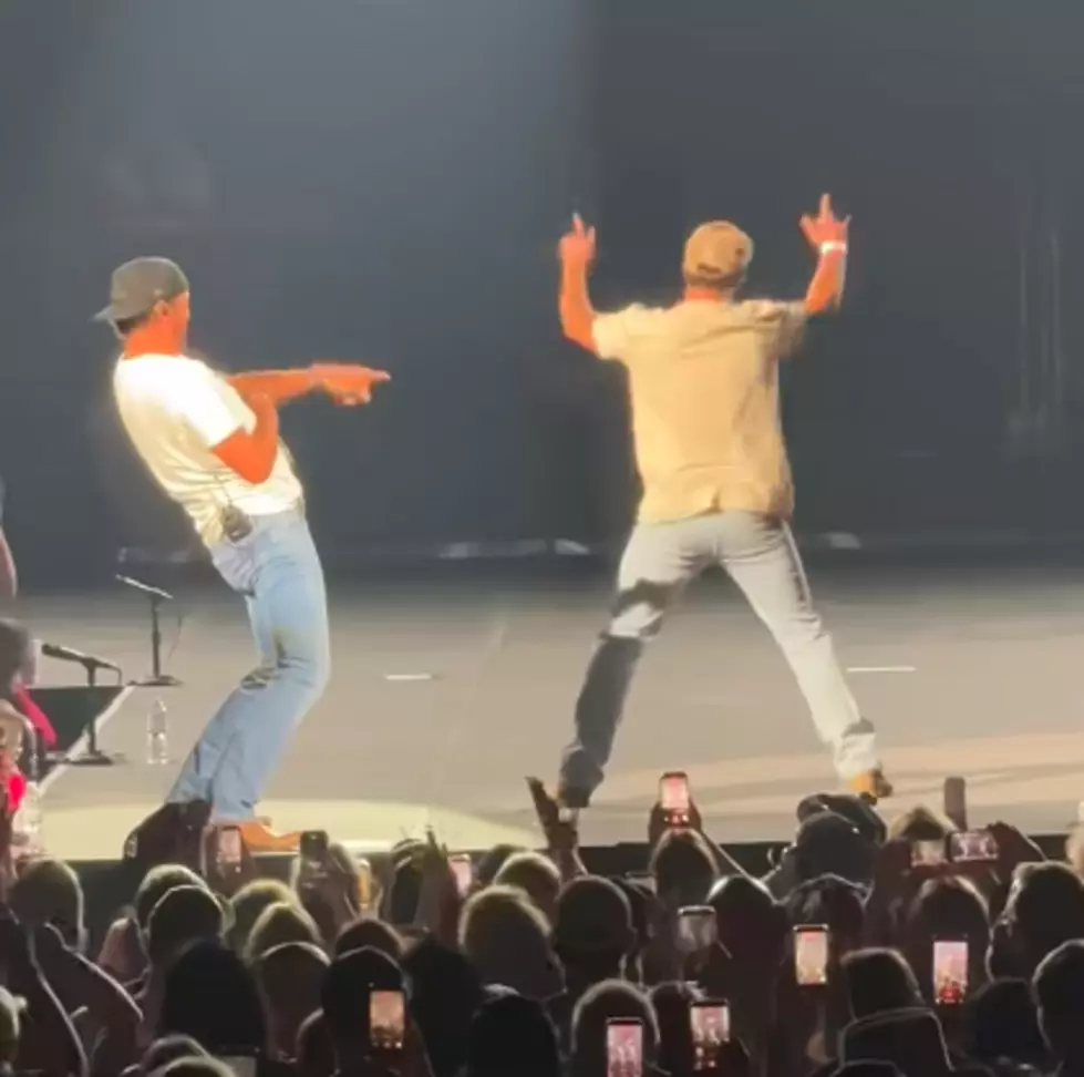 Colin on stage with Luke Bryan - Photo from Megan-A-Mess