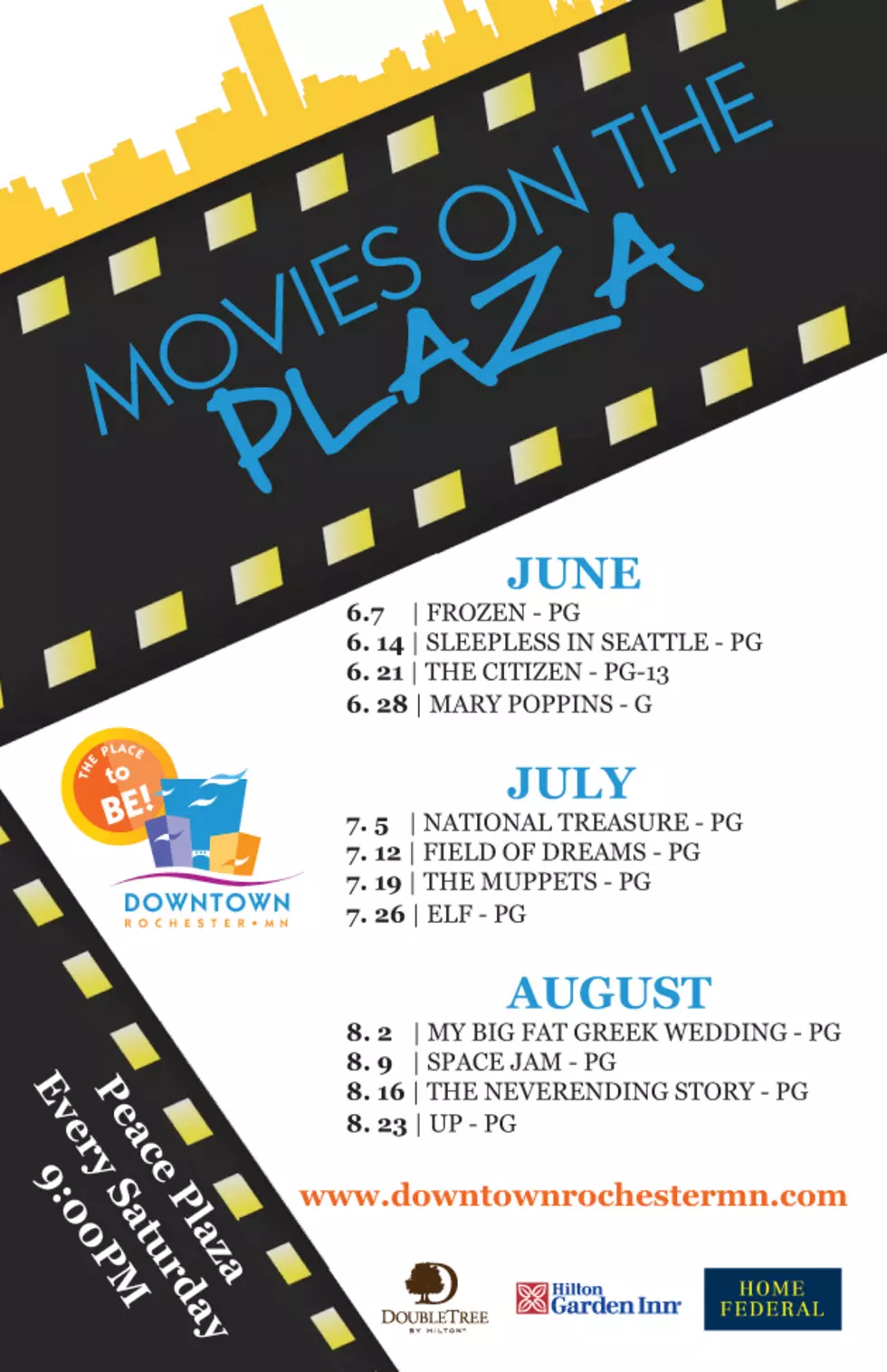 Free Movies?  Yes &#8211; Every Saturday &#8211; At The Peace Plaza