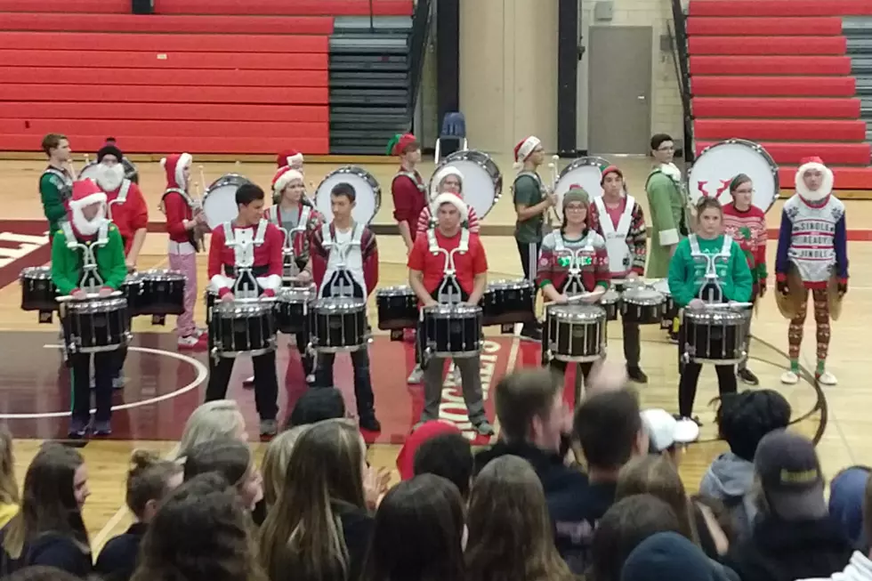 Drummer Defies Gravity While Playing At the Rochester High School Drum Battle