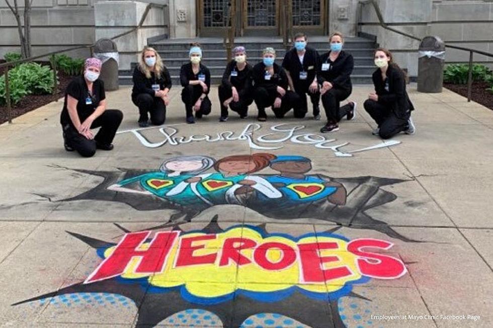Award-Winning Artist Designs ‘Heroes’ Chalk Mural Outside Mayo Clinic in Rochester