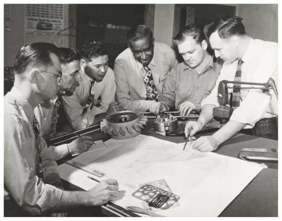 Frederick McKinley Jones and drafting team, c.1960. Image is from the Frederick Jones papers (1910–196-), Mansucripts Collection, Minnesota Historical Society, St. Paul. - Click for link