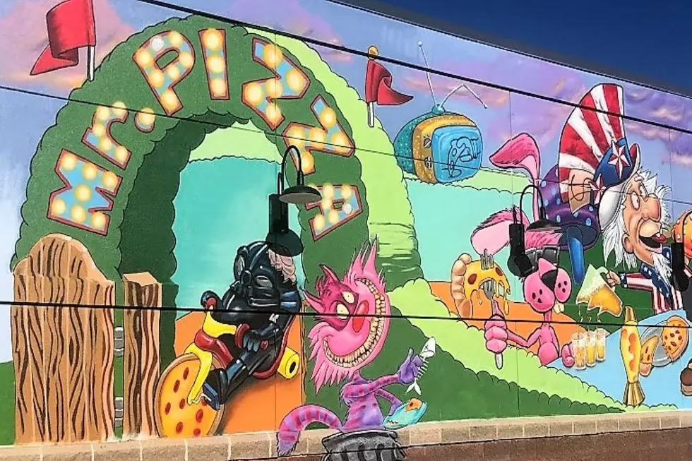 Cool New Alice In Wonderland Mural at Rochester Pizza Place