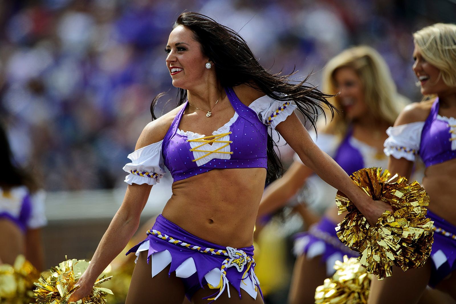 Minnesota Vikings cheerleaders perform during the first half of an