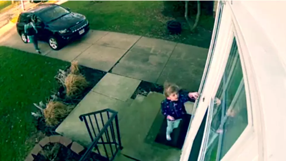 Watch as Strong Winds Whip a 4-Year-Old Across Her Front Step!