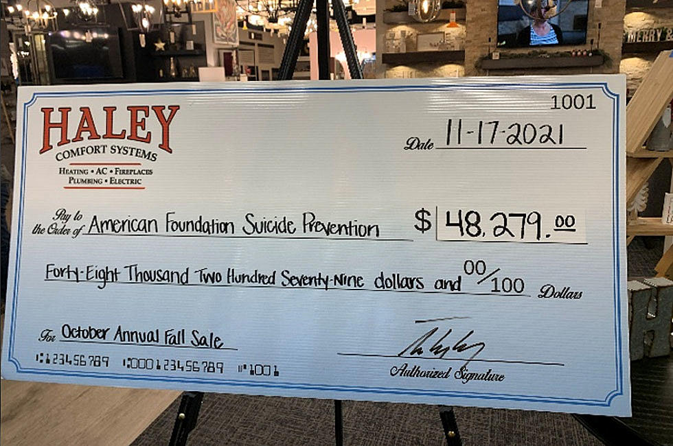 Haley Comfort Systems is Donating Over $48,000 to Suicide Prevention