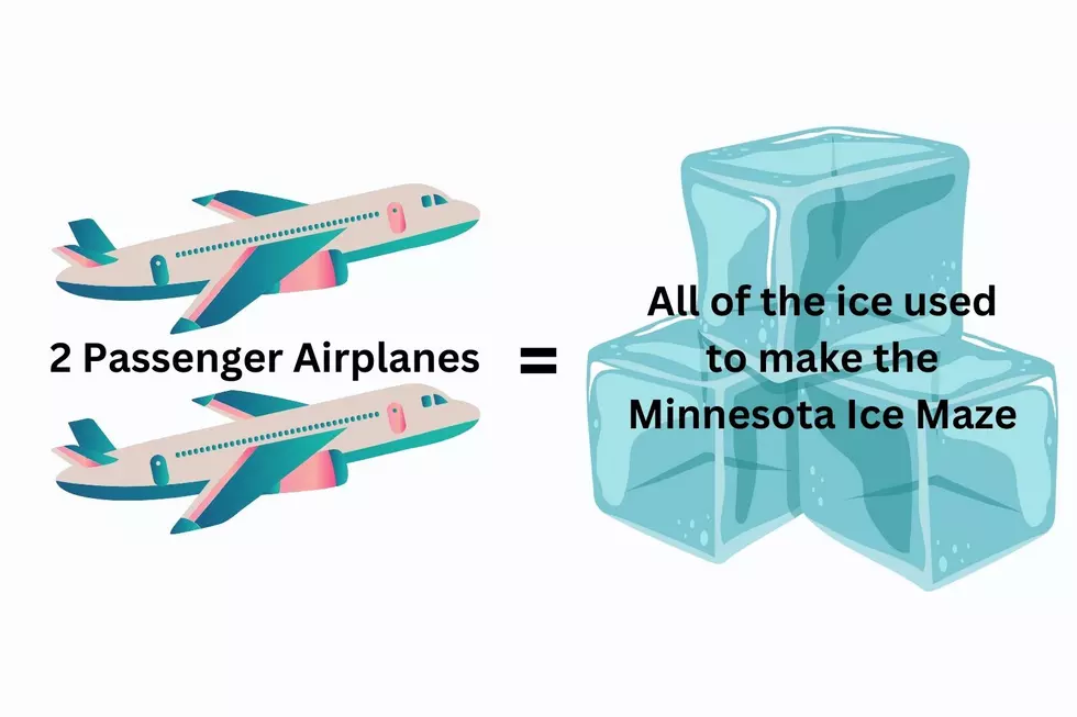2 passenger airplanes weigh the same as all of the ice used to create the minnesota ice maze