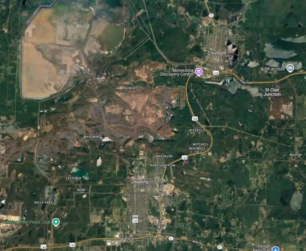 an aerial view of hibbing and chisholm, mn