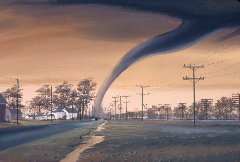 a tornado going through a town