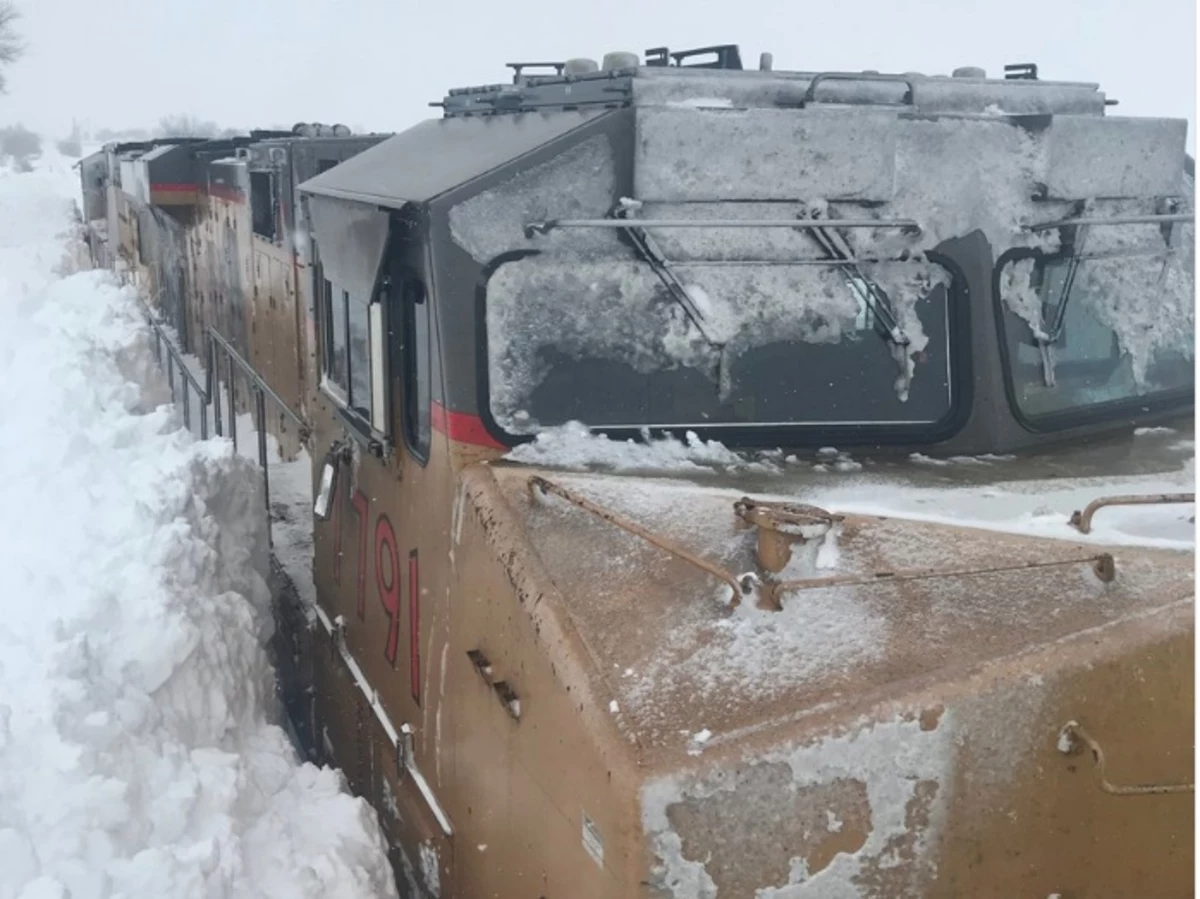 Train Stuck Our Minnesota Blizzard Was So Bad, Even Two Trains Got Stuck