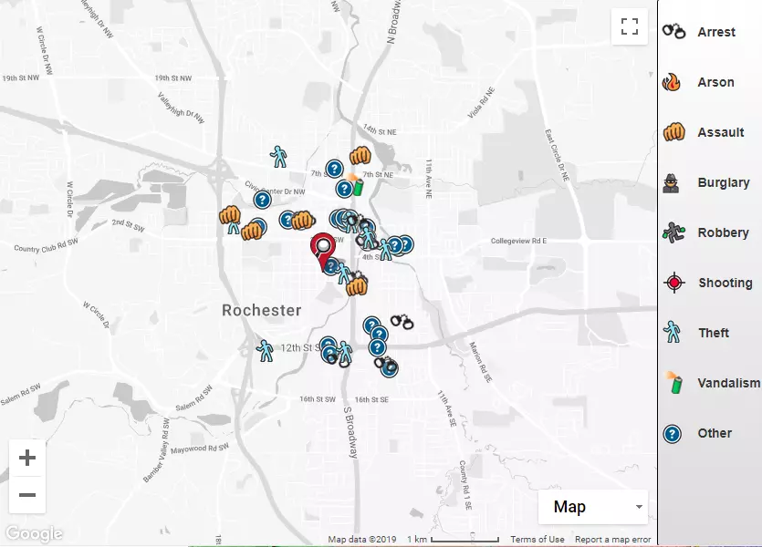 See Rochester S Crimes On New Interactive Map   Rochester Crime Map 