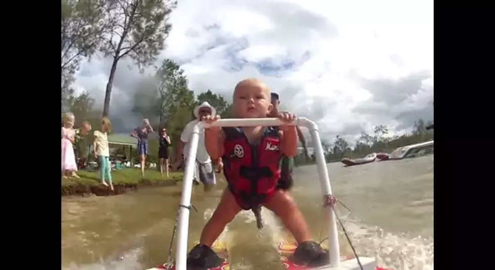 Seven Month Old Baby Waterskiing! [Video]