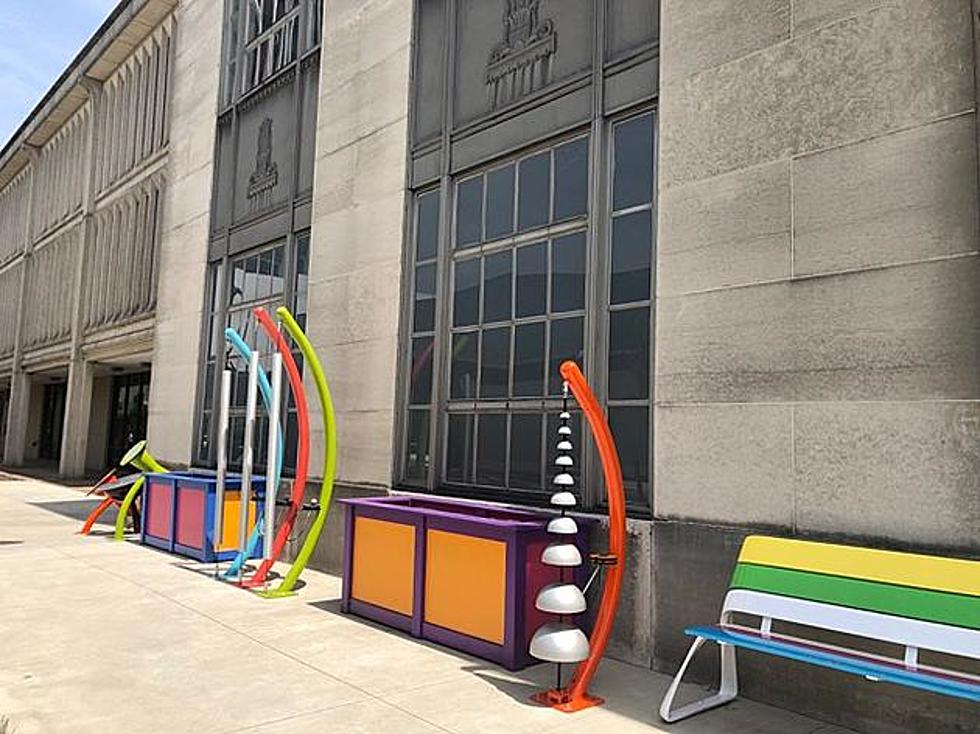 Musical Instruments Come to Downtown Evansville Sidewalk